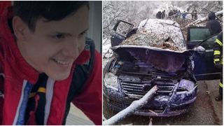 Râuri de lacrimi pentru Alex, băiatul de 14 ani, care murit în fața părinților lui, după ce un copac a căzut peste mașina lor. Mesajul sfâșietor transmis de tatăl său: „Unicul nostru fiu”