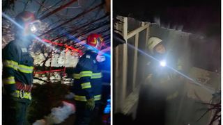 FOTO - Incendiu la o casă din Turcoaia, cauzat de coșul de fum. Acoperișul s-a făcut scrum