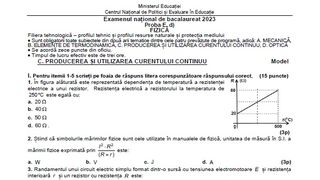 Simulare BAC 2023 subiecte Fizică.