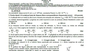 Simulare BAC 2023 subiecte Fizică.