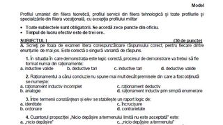 Simulare BAC 2023 subiecte Logică.