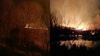 Incendiu de vegetație în Delta Dunării, în apropiere de Sulina. Peste 150 de hectare sunt afectate