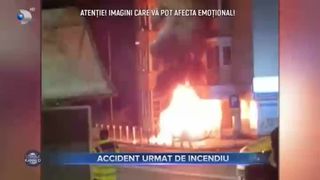 Accident urmat de incendiu
