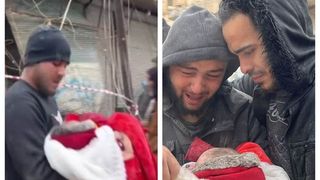 „Mi-aș fi dorit să fi murit în locul tău”. Un bebeluș a fost găsit mort sub dărâmăturile din Siria. Tatăl copilașului este în stare de șoc