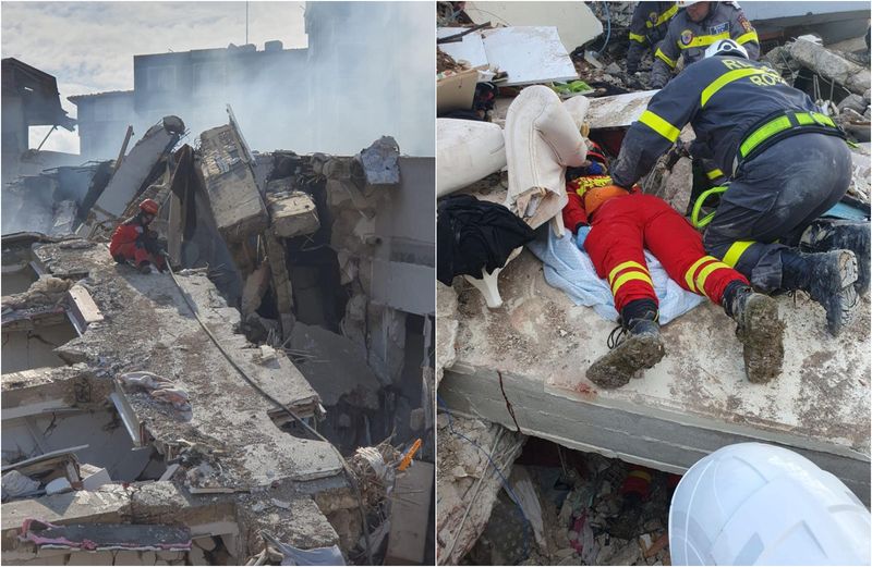 FOTO/VIDEO - Imagini impresionante din timpul misiunii de salvare-căutare a echipei de sprijin din România, pentru recuperarea persoanelor prinse sub dărâmături în Turcia