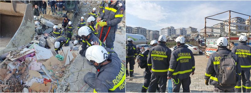 FOTO/VIDEO - Imagini impresionante din timpul misiunii de salvare-căutare a echipei de sprijin din România, pentru recuperarea persoanelor prinse sub dărâmături în Turcia