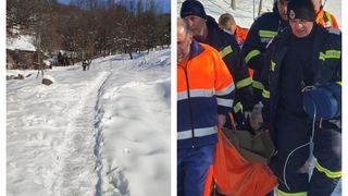 Zăpada a dat bătăi de cap unor salvatori din Hunedoara. Aceștia au fost nevoiți să transporte pe jos un pacient cu grave probleme respiratorii