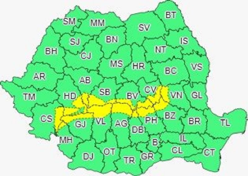 cood galben ninsori și viscol