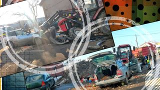 VIDEO- Două persoane și-au pierdut viața, iar o a treia este rănită grav, după ce o mașină s-a izbit de un tractor