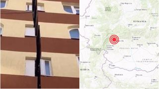 Un bloc din Târgu Jiu a fost crăpat în intregime de cutremur. Seismul a speriat românii