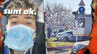 FOTO - Lino Golden, implicat într-un accident rutier. Mașina cântărețului s-a ciocnit cu un tramvai