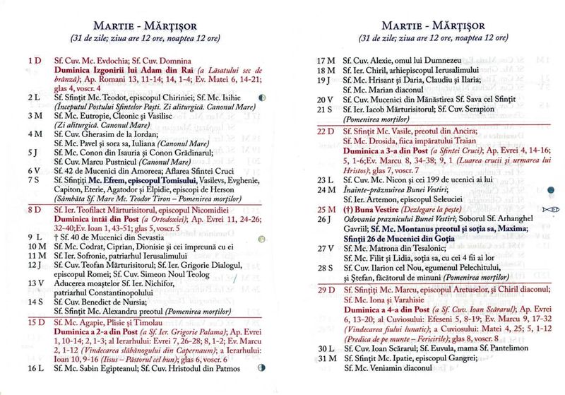 Sărbători martie 2023: În ce zile este cruce roșie în calendarul ortodox