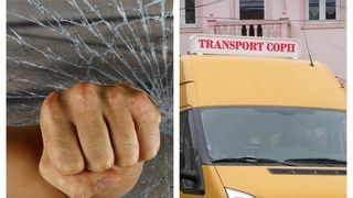 Doi bărbați s-au bătut într-un microbuz școlar din județul Teleorman