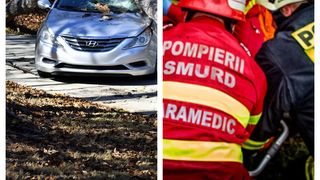 O persoană a avut nevoie de îngrijiri medicale după ce un copac a căzut pe maşina în care se afla