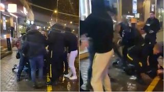 Scandal în fața unei săli de jocuri de noroc din Baia Mare! Un bărbat a fost pus la pământ și încătușat după ce a pierdut toți banii la aparate