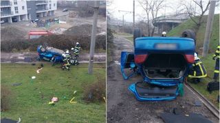 Un bărbat din Arad a trecut pe lângă moarte după ce a căzut cu maşina de pe un pod