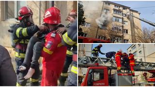 16 oameni, dintre care 4 copii au fost scoși din flăcări, după un incendiu izbucnit într-un apartament din Constanța