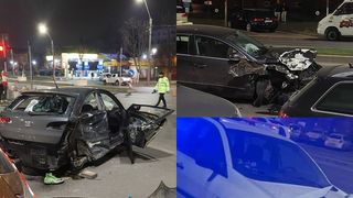 Prăpăd noaptea trecută în Capitală. Un șofer a distrus șase mașini, iar trei persoane au ajuns la spital