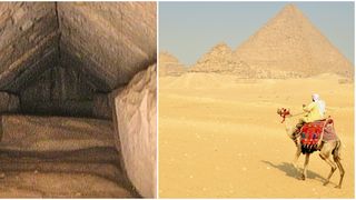 Un coridor ascuns, lung de nouă metri, a fost descoperit în apropierea intrării principale a Marii Piramide din Giza