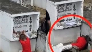 VIDEO - Un copil de 10 ani a fost surprins dormind în cimitir, lângă mormântul mamei lui
