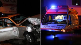 FOTO - Un minor a furat mașina părinților pentru a-i face o surpriză iubitei sale. Până să ajungă la tânără, acesta a intrat într-un stâlp