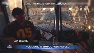 VIDEO- A intrat cu mașina în timpul unui podcast 