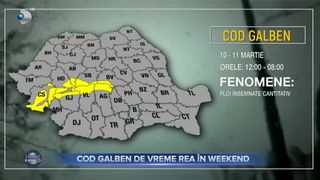 Cod galben de vremea rea &icirc;n weekend