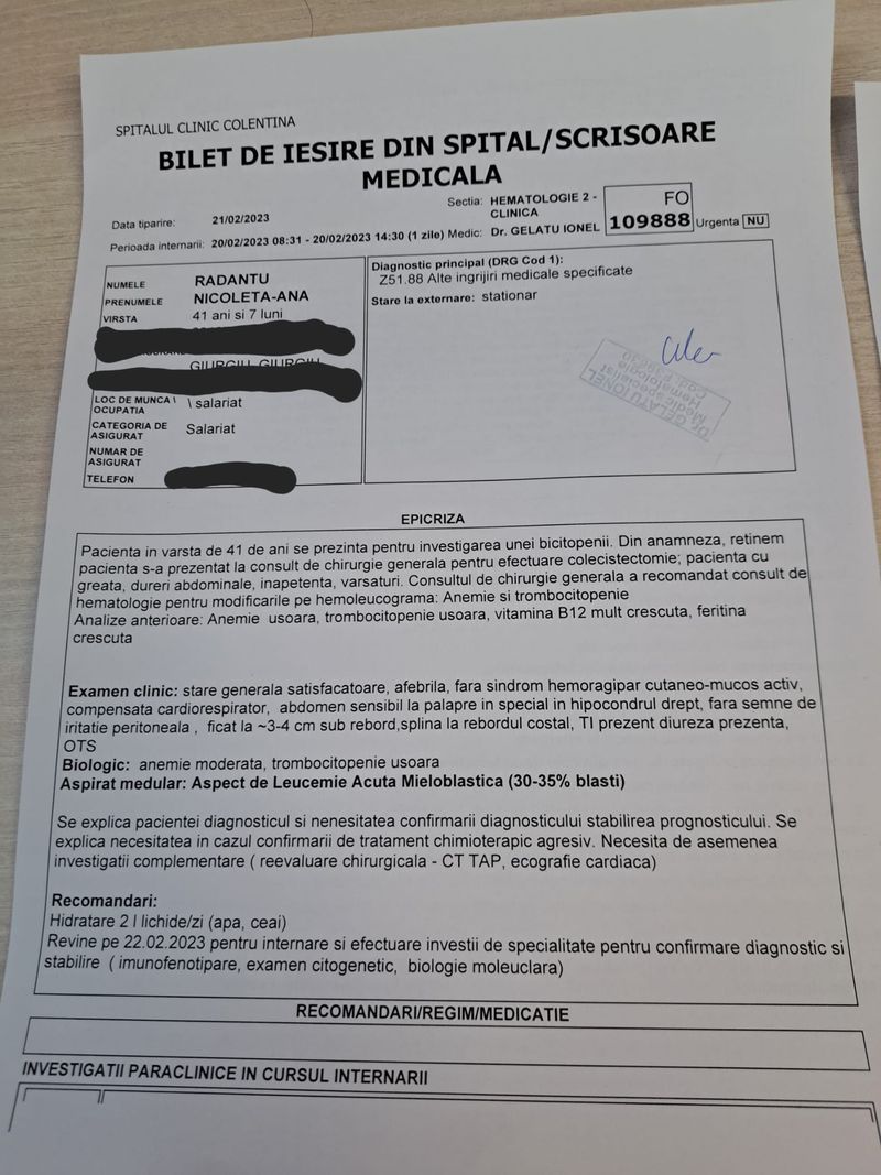Strigăt de ajutor pentru Nicoleta! Ea a fost diagnosticată cu leucemie acută și are nevoie urgentă de tratament: „Rugați-vă pentru mine!”