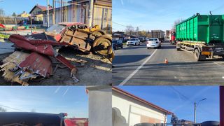 Accident rutier dezastruos: un TIR s-a răsturnat peste un autoturism