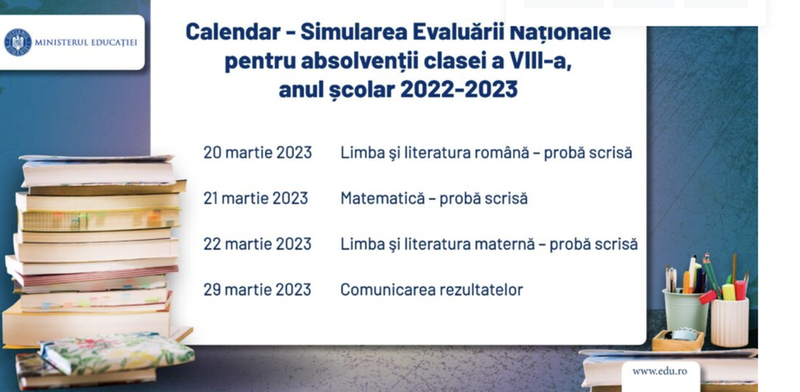 Edu.ro Barem Română simulare Evaluare Națională 2023. 
