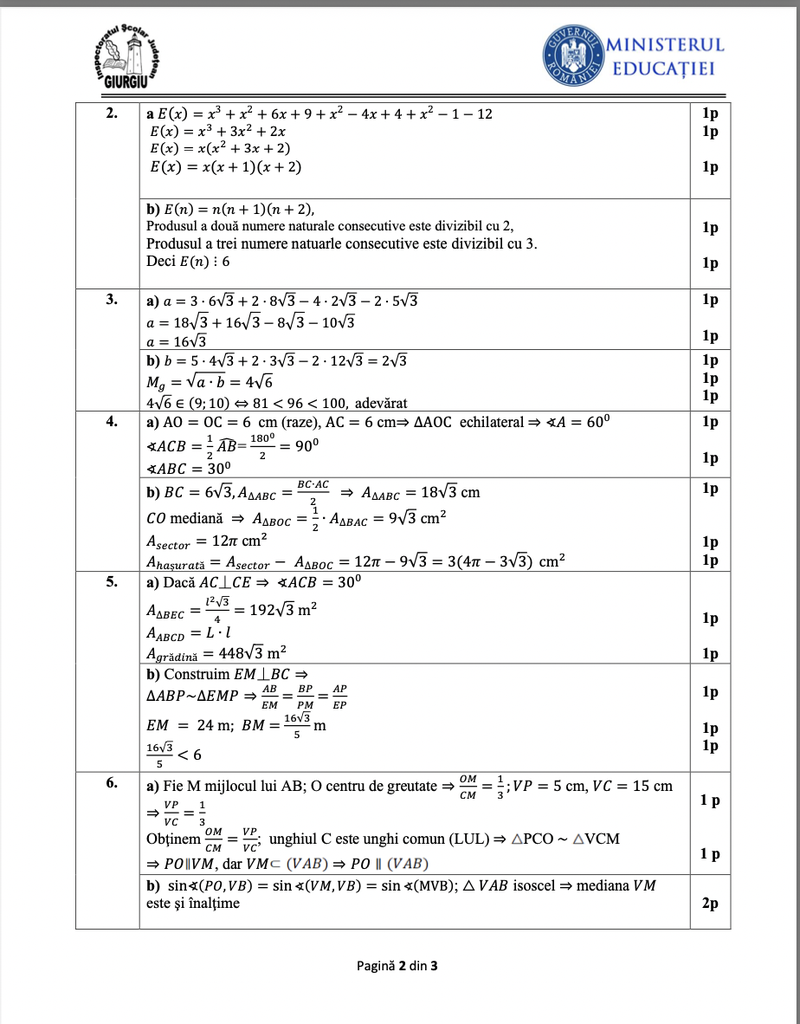 Barem Matematică simulare Evaluare Națională 2023. Cum se rezolvă corect exercițiile și problemele la Matematică?