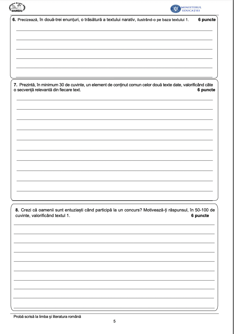 Edu.ro Subiecte Română simulare Evaluare Națională 2023. Modele de subiecte și rezolvări pentru elevii claselor a VIII-a