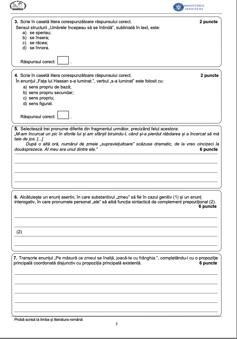 Edu.ro Subiecte Română simulare Evaluare Națională 2023. Modele de subiecte și rezolvări pentru elevii claselor a VIII-a