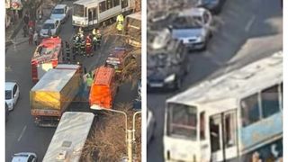 Un tramvai a deraiat în București și a lovit cinci mașini parcate