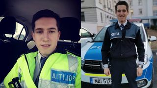 El este Florin, polițistul care a salvat un bărbat dintr-un apartament cuprins de flăcări. Omul legii se afla în timpul liber