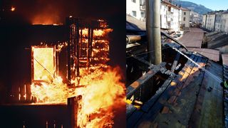 Incendiu &icirc;n Vatra Dornei. O anexă ce aparține Bisericii romano-catolice a luat foc