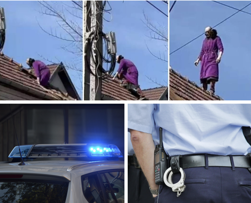 Scene ireale în Cluj-Napoca! Un american s-a urcat pe acoperişul casei, înarmat cu o lingură, amenințând că își va ucide soția