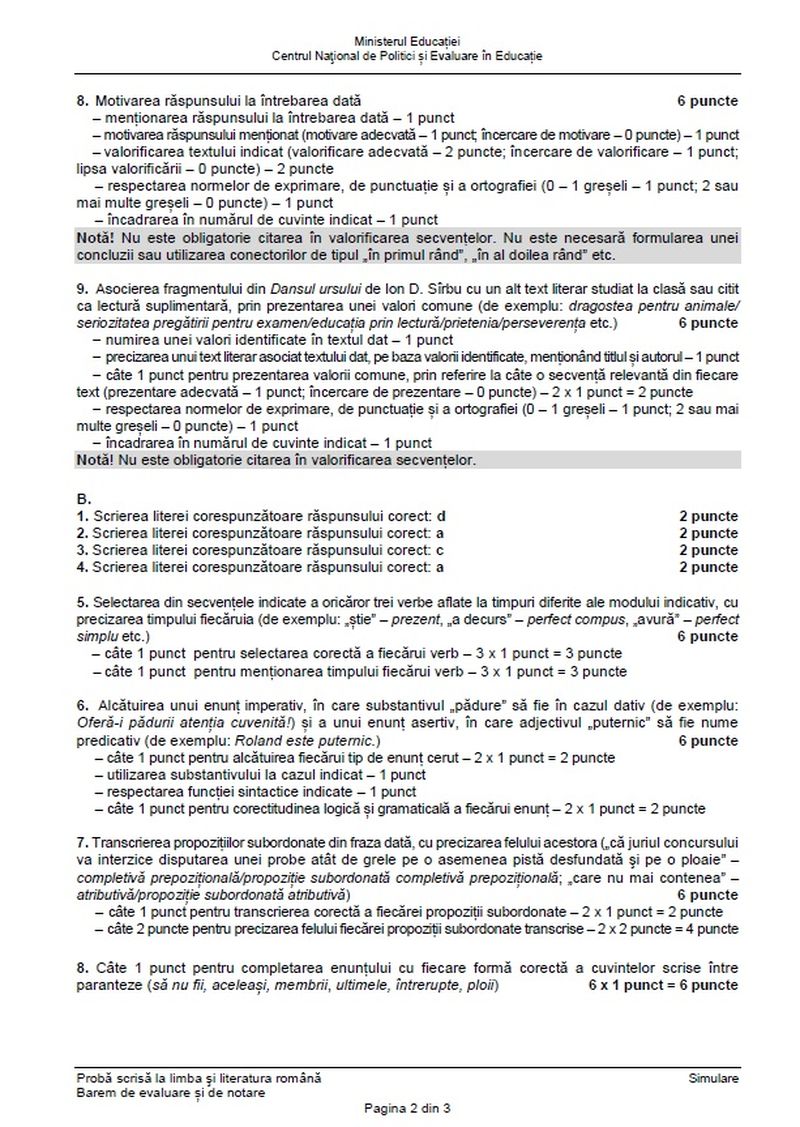 Edu.ro Simulare Română Evaluare Națională 2023.