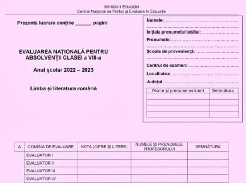Simulare Evaluare Națională 2023.