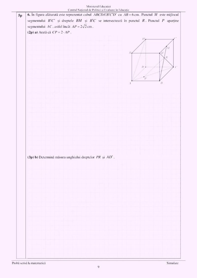 Edu.ro Simulare Matematică Evaluare Națională 2023. Cum sunt punctate subiectele?