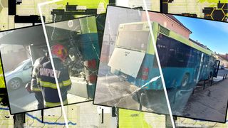 Un autobuz cu zeci de pasageri a luat foc în mers