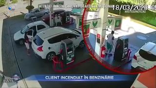 Client incendiat &icirc;n benzinărie