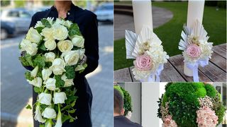 Aranjamentele florale costă între 20 și 5000 de lei iar tablurile și panourile cu lichenii câteva mii de euro.