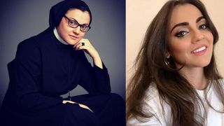 Imagini cu o călugăriță diferită. Cristina are inel în nas și decolteu, iar viața ei s-a schimbat radical