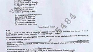 Subiecte Rom&acirc;nă simulare BAC 2023.