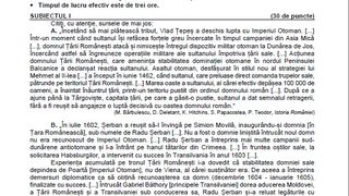 Barem simulare BAC 2023 Istorie.