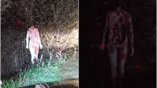 Clipe de groază pentru șoferii din Satu Mare. Un manechin decapitat este amplasat pe marginea unui drum