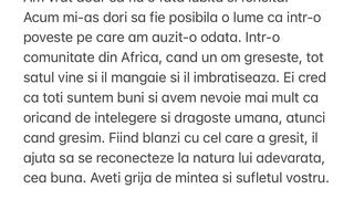 Mesajul postat de Ana Morodan pe pagina sa de Facebook.