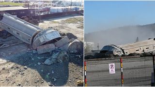 VIDEO - Turnul de apă din incinta BAT Mediaș, înalt de 30 de metri, a fost demolat