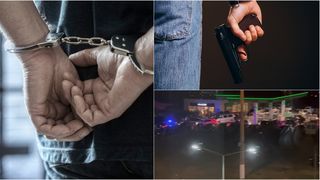 FOTO - Un bărbat a tras focuri de armă într-o benzinărie din Chișinău. Imaginile incidentului au fost postate pe rețelele sociale